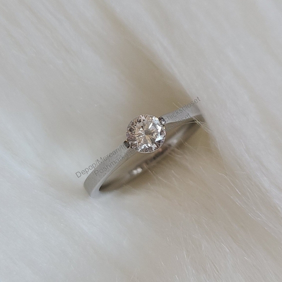 ❤️GUC Steelx Stainless Steel Solitaire Ring, 6 - Picture 1 of 6